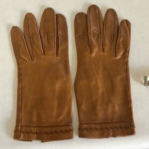 VTG Tan Leather Gloves sz 7 1/4 XS